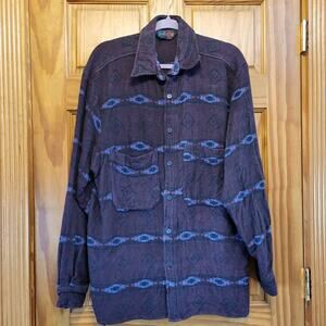Vintage 90s impulse  mens southwestern patterned shirt  size Large